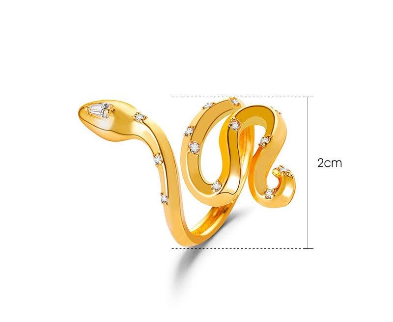 ANILLO SERPIENTE DORADO AJUSTABLE CON CIRCONES