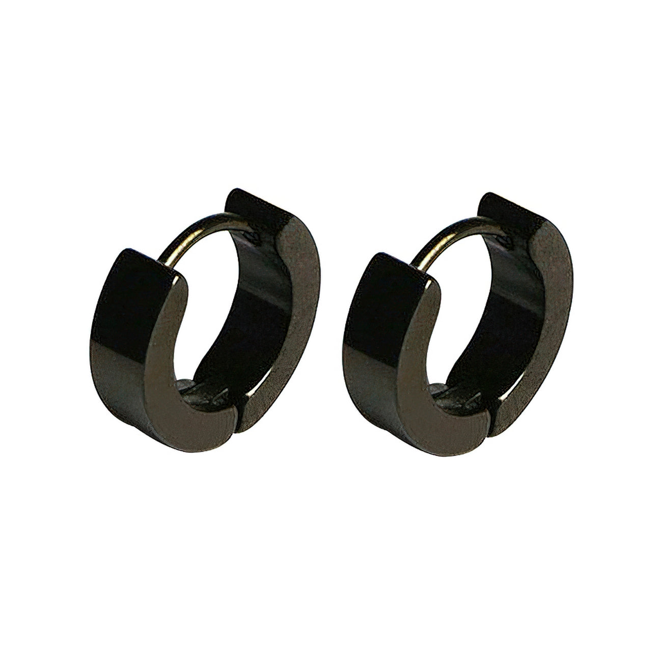 Aretes Candonga Lisa Acero Negro